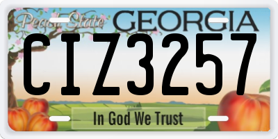 GA license plate CIZ3257