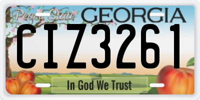 GA license plate CIZ3261