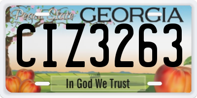 GA license plate CIZ3263