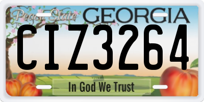 GA license plate CIZ3264