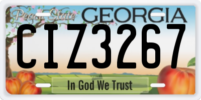 GA license plate CIZ3267