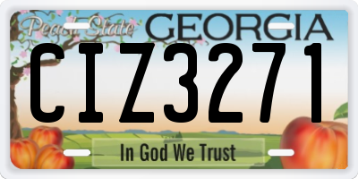 GA license plate CIZ3271