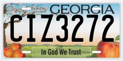 GA license plate CIZ3272