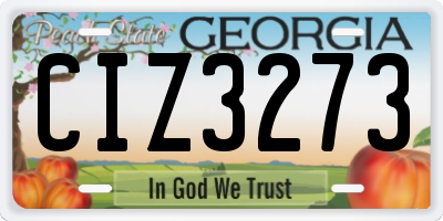 GA license plate CIZ3273