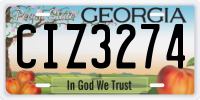 GA license plate CIZ3274