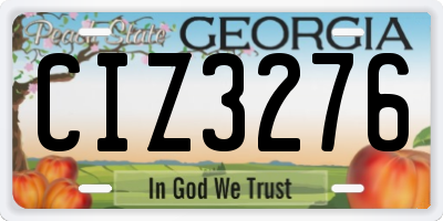 GA license plate CIZ3276