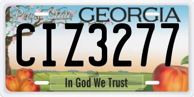 GA license plate CIZ3277