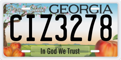 GA license plate CIZ3278