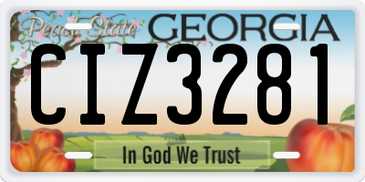 GA license plate CIZ3281