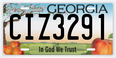 GA license plate CIZ3291