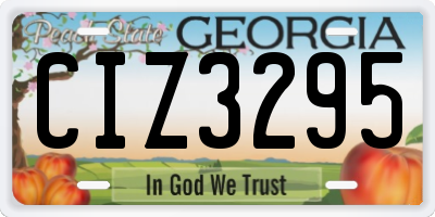 GA license plate CIZ3295