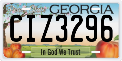 GA license plate CIZ3296