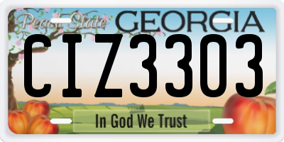 GA license plate CIZ3303