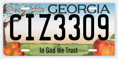 GA license plate CIZ3309