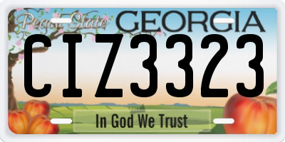 GA license plate CIZ3323