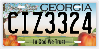 GA license plate CIZ3324