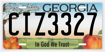 GA license plate CIZ3327