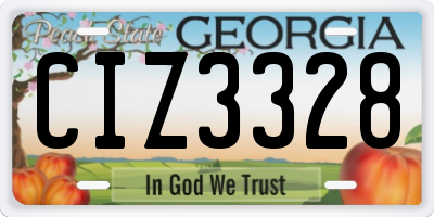 GA license plate CIZ3328