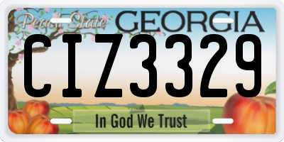 GA license plate CIZ3329