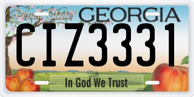 GA license plate CIZ3331
