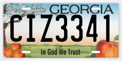 GA license plate CIZ3341