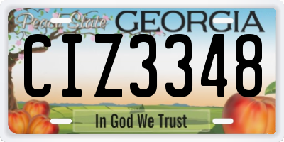 GA license plate CIZ3348