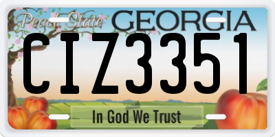 GA license plate CIZ3351