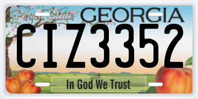 GA license plate CIZ3352