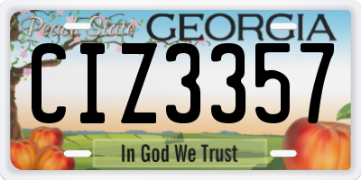 GA license plate CIZ3357
