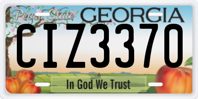 GA license plate CIZ3370