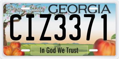 GA license plate CIZ3371