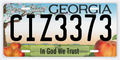 GA license plate CIZ3373