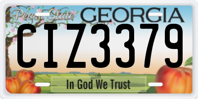 GA license plate CIZ3379