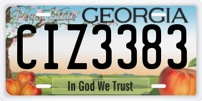 GA license plate CIZ3383