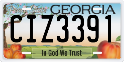 GA license plate CIZ3391