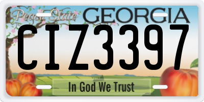 GA license plate CIZ3397