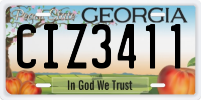 GA license plate CIZ3411