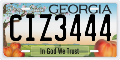 GA license plate CIZ3444