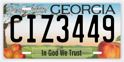 GA license plate CIZ3449