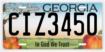 GA license plate CIZ3450