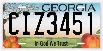 GA license plate CIZ3451