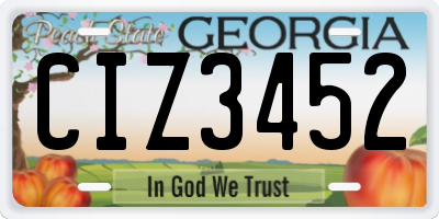 GA license plate CIZ3452