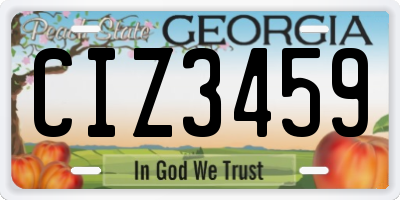 GA license plate CIZ3459