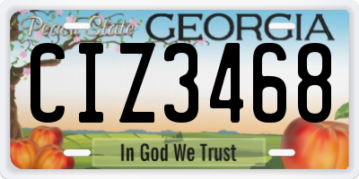 GA license plate CIZ3468