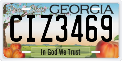 GA license plate CIZ3469