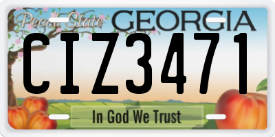GA license plate CIZ3471