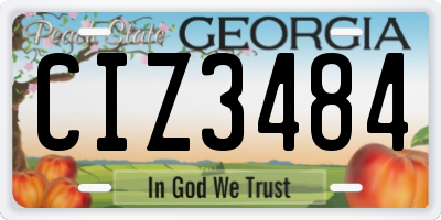 GA license plate CIZ3484