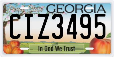 GA license plate CIZ3495