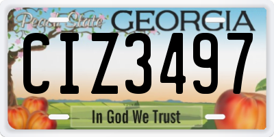 GA license plate CIZ3497