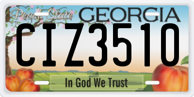 GA license plate CIZ3510